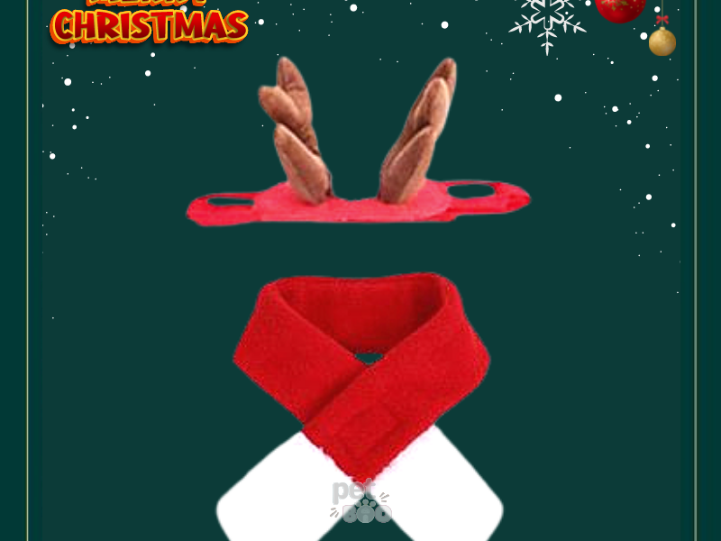 Khăn quàng cổ và cài tuần lộc xinh xắn